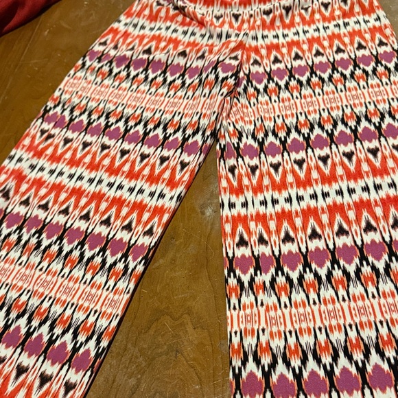 Boston Proper Pants - Boston Proper Red and Purple Patterned Pants